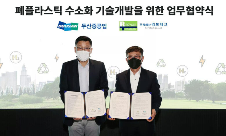 Doosan describe un plan para producir hidrógeno a partir de desechos plásticos