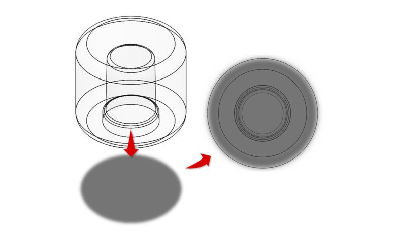 Fig. 3 Ejemplo de Tapa de Perfume con Espesor Grueso de Pared